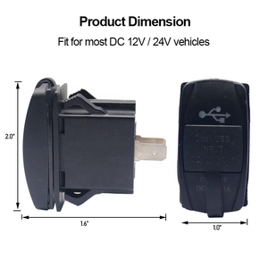 Kép USB Car Charger 12V 3.1A <span class=keywords><strong>Rocker</strong></span> <span class=keywords><strong>Switch</strong></span> 2 cổng phổ Moto 12-24V bảng điều khiển không thấm nước núi cyberpunk CE ON-OFF Bảng điều chỉnh núi - Product Image 2