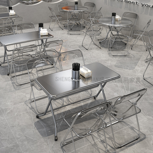 Có thể gập lại bằng thép không gỉ bảng vuông nhà máy bán hàng trực tiếp là thích hợp cho thép không gỉ bàn ăn trong nhà hàng ngoài trời - Product Image 4