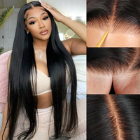 Pelucas de encaje frontal HD lisas como hueso, base de seda vietnamita, densidad 250, 40 pulgadas, 13x6 13x4, cabello Remy, transparente, sin pegamento, listas para usar