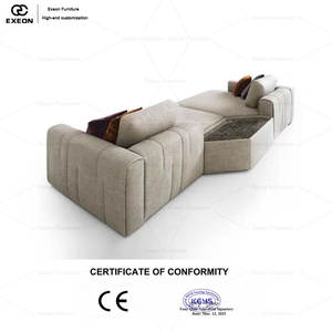 Canapé modulaire en cuir <span class=keywords><strong>de</strong></span> style italien minimaliste classique pour salon, villa, usage domestique, canapé multi-personnes créatif et luxueux - Product Image 5