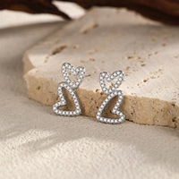 925 Silber Zirkon Ohrstecker Rhodium-Plattiert Blumenform Klassisches Luxus-Geschenk Party Damen-Accessoire