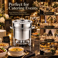 Chauffe-plat professionnel en acier inoxydable OEM 7L 11L avec couvercle en verre hydraulique pour hôtels, restaurants et buffets