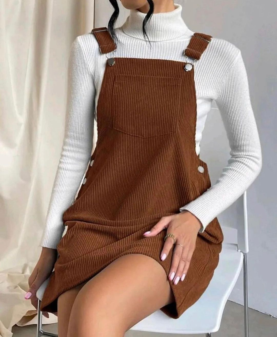 corduroy overall mini dress Navy Corduroy Dress - Corduroy Overall Dress - Pinafore Dress