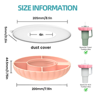 Plateau à collation pour gobelet de 40 oz, accessoires pour gobelet réutilisable, plateau à collation compatible, bol à collation en silicone pour gobelet avec poignée, portable