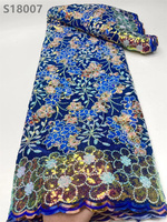 Tissu en dentelle à sequins de haute qualité, dentelle française brodée, dentelle africaine à sequins pour robe de soirée