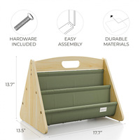 Étagère à livres en bois à trois niveaux double face Montessori pour enfants, étagère à jouets durable, bibliothèque, présentoir, support de rangement parfait pour la chambre d'enfant