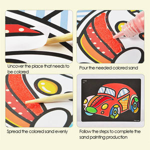 Sand malerei Kinder Geschenk bunte Sand Jungen und Mädchen handgemachte Diy Eltern-Kind pädagogische Kunst Set Spielzeug Sand Malerei Zeichnung - Product Image 6