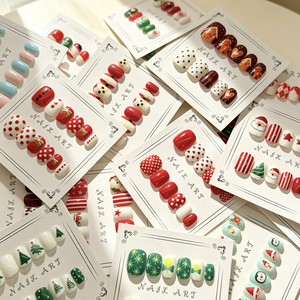 Faux ongles autocollants pour enfants, motifs de dessins animés mignons, styles aléatoires, réutilisables et amovibles, pour manucure DIY, cadeau de fête, vente en gros - Product Image 1