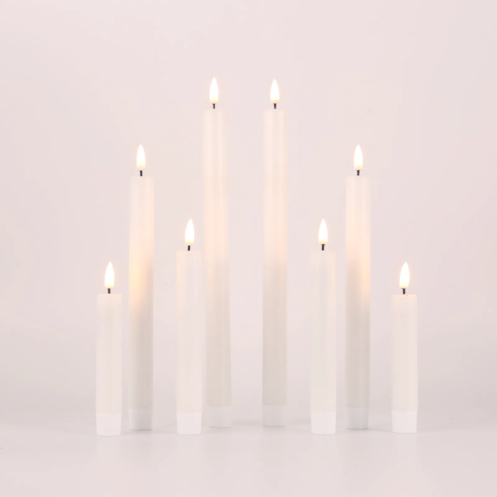 Mattis Home Decoration Weißer Paraffinwachs-Timer 5 Stunden flammen lose LED-Konus kerze