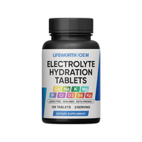 LIFEWORTH Electrolyte Oral Tablets Salt Pill with Magnesium, Sodium, Potassium, Chloride, Vitamins D3 B6, Kelp Powder Vegan Keto