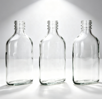 Bouteilles en verre transparent haute qualité pour jus et boissons, multi-capacités, plates, en verre blanc, vente en gros directe usine