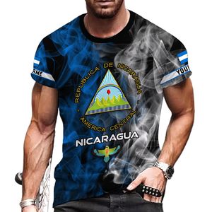 Prezzo all'ingrosso top maschili nome personalizzato bandiera Nicaraguan modello donna T-Shirt uomo taglie forti manica corta T-Shirt 2024 - Product Image 2