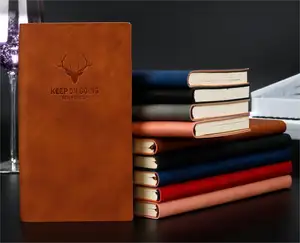 A5 sampul lembut jurnal Logo kustom Notebook kulit Notebook kantor bisnis dengan Logo