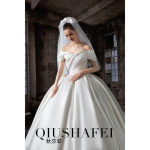 Nouvelle Robe <span class=keywords><strong>de</strong></span> Mariée Blanche Rétro-Élégante 2026, Faite Main, avec Fleurs en Relief et Perles, Épaules Plissées, pour Mère - Product Image 2