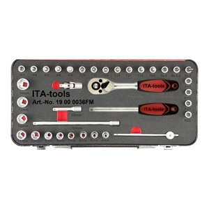 Taiwan OEM ODM Socket Tool Kit 36PCS 1/4"Dr. 72T with Bit Sockets & <b>Ratchet</b> - Product Image 4