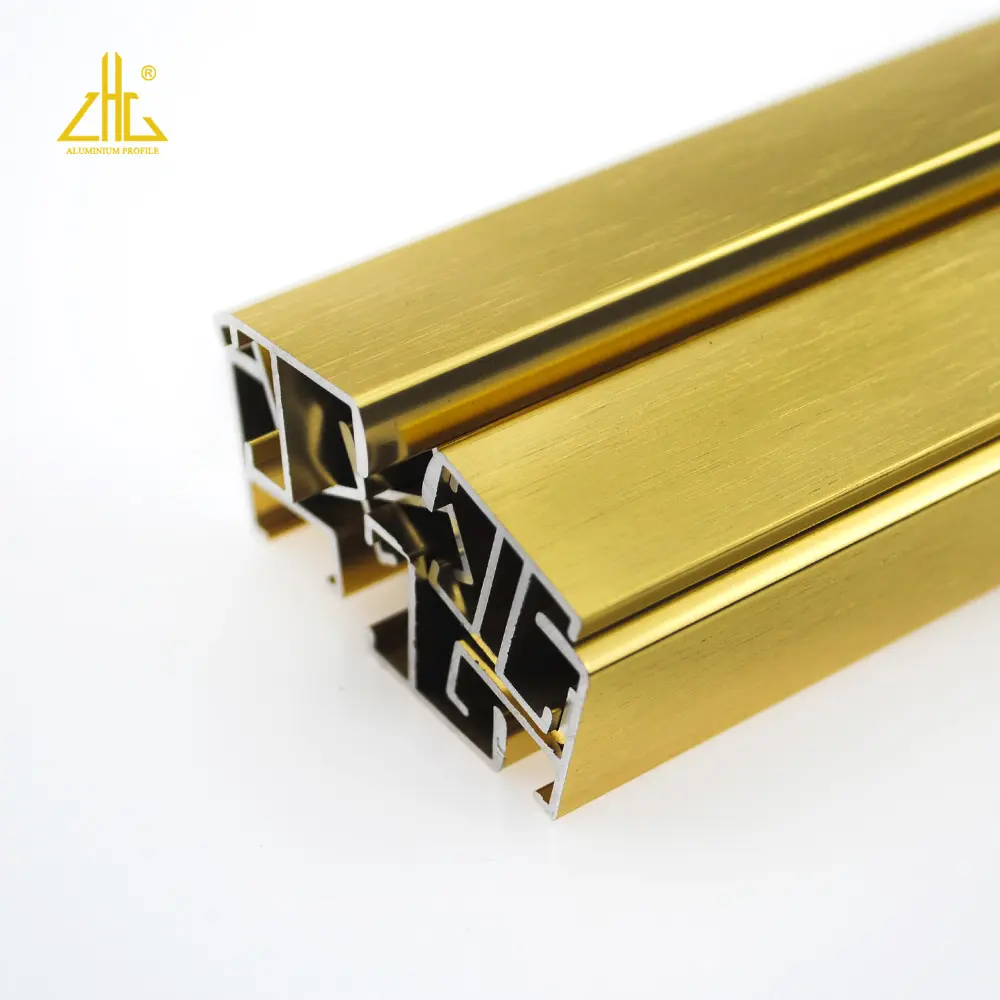 6463-T5-Legierung Gebürstete goldene und silberne Farbe Bilderrahmen Aluminium extrusion, Aluminium profil für Spiegel rahmen