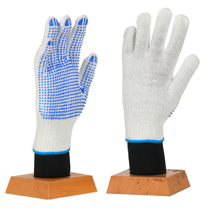 ZHANDA üreticisi bir tarafı PVC noktalı 10 ölçer pamuk örme astar <span class=keywords><strong>24CM</strong></span> esnek inşaat koruyucu eldiven çalışma için - Product Image 3