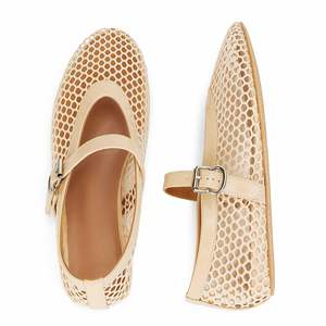 Scarpe da ballo nere estive estive con cinturino <span class=keywords><strong>a</strong></span> rete <span class=keywords><strong>a</strong></span> <span class=keywords><strong>punta</strong></span> Mary Jane <span class=keywords><strong>ballerine</strong></span> Mesh solette scarpe eleganti - Product Image 2