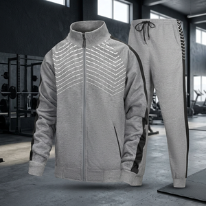 Survêtements d'hiver en molleton respirant imprimé uni, unisexe, avec logo personnalisé, ensemble deux pièces pour l'entraînement sportif et le jogging, vente en gros - Product Image 4