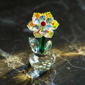 Ornement <span class=keywords><strong>de</strong></span> tournesol en cristal, artisanat créatif, petit cadeau pour un ami, décoration <span class=keywords><strong>de</strong></span> bureau à domicile, mini sculpture - Product Image 1