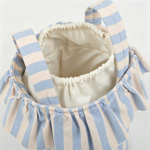 Kawaii Baumwoll-Mama-Bucket-Bag, wandelbarer Kinderwagen-Organizer zum Aufhängen, mit Kordelzug, wasserdichtem Futter, Baby-Windel-Aufbewahrungskorb - Product Image 3