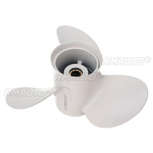 Hélice de bateau hors-bord marine 9 7/8 X 13 pour Yamaha 20-30HP 664-45949-02-EL en alliage d'aluminium blanc, 3 pales, 10 cannelures - Product Image 2
