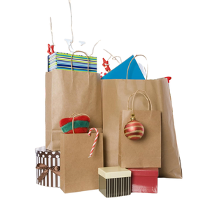 Vente en gros de sacs à provisions en papier kraft recyclables et personnalisés avec poignée torsadée - Product Image 5
