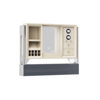 Table de maquillage électrique avec miroir LED et remontoir de montres, bureau de maquillage intelligent à élévation automatique avec rangement