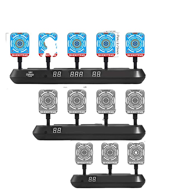 Electronic Target Scoring Auto Reset Shooting Games Digital Target with Gun and Bullet