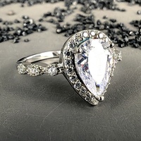 Bague de fiançailles vintage en forme de larme en argent sterling 925 avec VVS Moissanite pour femmes cadeau d'anniversaire