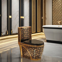 Salle de bain de luxe moderne Céramique Toilettes en or noir avec Offre Spéciale pour hôtels
