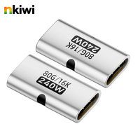 Adaptateur coupleur USB-C vers USB-C femelle-femelle en gros, charge rapide PD3.1 240W, sortie CA pour ordinateur portable, téléphone, tablette PC