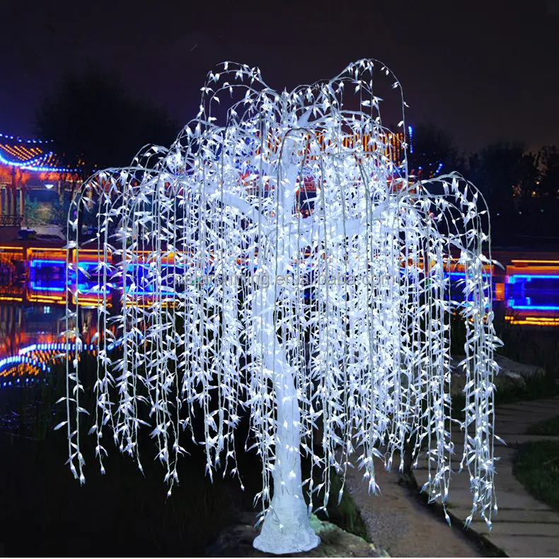 High Quality Waterproof 110V 220V LED Artificial Willow Tree Holiday Lighting Decoration LED Garden Tree