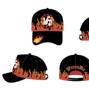 قبعة رياضية مخصصة من 5 قطع من الجلد المدبوغ مع تطريز شخصي على شكل شعر اللحية G5 - Product Image 2