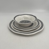 Service de table minimaliste en mélamine de haute qualité, compatible lave-vaisselle, vaisselle en mélamine portable, vaisselle occidentale personnalisée en mélamine