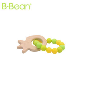 Neue Unisex Baby Beiß<span class=keywords><strong>ring</strong></span> Silikon Fruchtform <span class=keywords><strong>Ring</strong></span> Weiche Holz spielzeug mit Rassel Kinder Armband Tiers pielzeug Großhandel Set Kleinkinder - Product Image 4