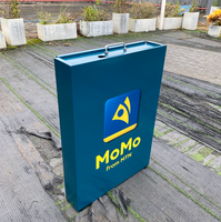 Comptoir de caissier en métal pliable portable avec parapluie de surface enduit de poudre pour les cabines de promotion de télécommunications en plein air pour MTN MoMo