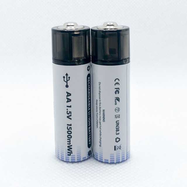 Factory Direct Durable Rechargeable Batteries 1.5v AA 1500mWh Lithium-ion Cell Magnetic Micro USB Li-ion Batteries for Toys