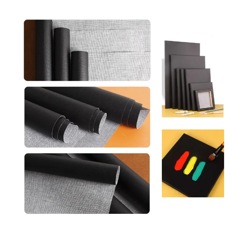 Bedrukbaar Zwart Geprimed Materiaal Stof Gerolde Cavas Uv Digitaal Printen Mat 320Gsm 100% Katoen Pigment Latex Printer