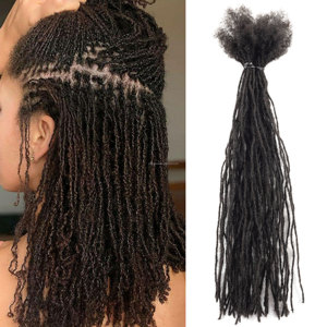 Extensiones de Cabello Humano al por Mayor para Trenzas, Micro Locs Brasileños, Extensiones de Cabello Humano Hechas a Mano de 0.1 Pulgadas, Extensiones de Rastas - Product Image 1