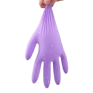 Oem Logo Custom Beauty Salon Spa Nail Hair Art Tattoo Manicure Food Service Disposable-glove Purple Pure Nitrile Glove Gloves