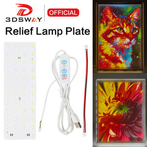 3DSWAY Bambu Lab Kit de carte de rétroéclairage LED Lithophane PLA CMYK Bundle 3D Print Photo 96/192x144mm DIY Model KC009/KC010 - Product Image 2