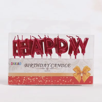 Ensemble de bougies personnalisées en forme de lettres « Joyeux Anniversaire » rouges, 13 pièces, non parfumées, sans flamme, sans fumée, décorations de gâteau pour fêtes, Nouvel An