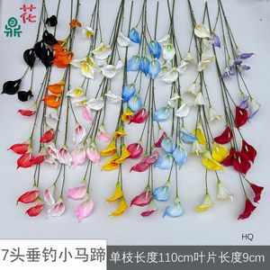 Lys artificiels Calla de couleurs mélangées, fleurs en soie pour décorations de maison et de mariage - Product Image 5