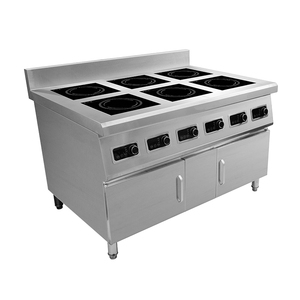 Cuisinière à induction commerciale à six brûleurs en acier inoxydable avec armoire de rangement, plaque de cuisson rapide et gain de temps, commande tactile, pour hotpot AM-TCD602C - Product Image 5