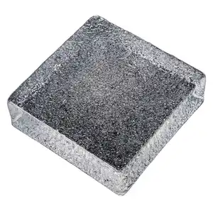 Großhandel Hochwertige 150*150*50mm quadratische gebrochene Muster Wellpappe Kristallglas Ziegel Block für Haus dekoration