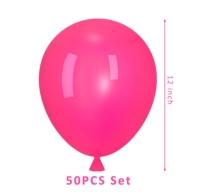 50 ensembles de ballons de 12 pouces en latex rouge rose brillant pour les arches de ballons de fête pour la Saint-Valentin, les anniversaires, les fêtes sur le thème des princesses