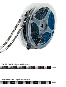 Tira de luz LED ultra estrecha SMD 5050 RGB 60D 6mm 5V 12V 24V Lámpara lineal Flex Atmósfera Fondo de <span class=keywords><strong>TV</strong></span> autoadhesivo de siete colores - Product Image 2