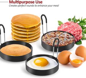 Fried <b>Egg</b> Pancake Omelette <b>Mold</b> Non Stick Stainless Steel <b>Egg</b> Cooker Ring <b>Molds</b> for Muffins Sandwich - Product Image 3