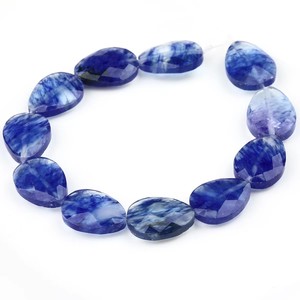 Perles ovales en forme de larme en jade aigue-marine naturel du Canada, 12*16mm, semi-précieuses, en vrac, pour bracelet fait main - Product Image 2